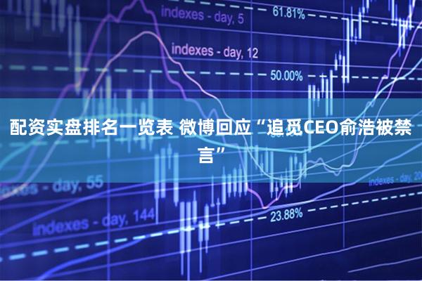 配资实盘排名一览表 微博回应“追觅CEO俞浩被禁言”